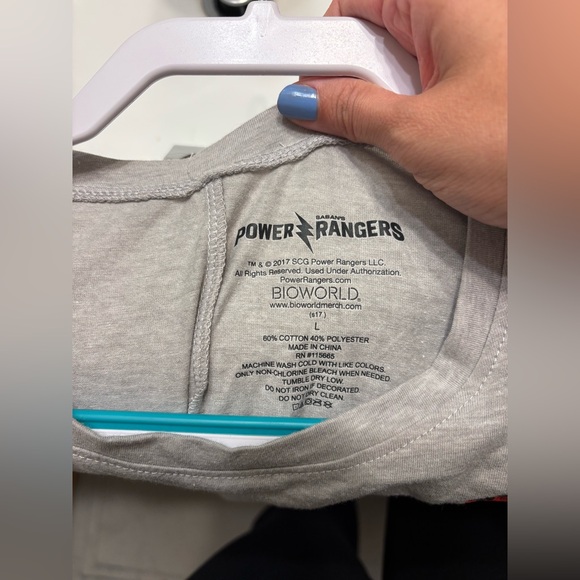 Light Gray Power Rangers Tee - Picture 4 of 6